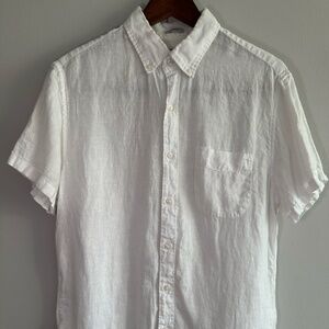 J. Crew Men's short-sleeve Baird McNutt Irish linen shirt - Medium (Slim Fit)